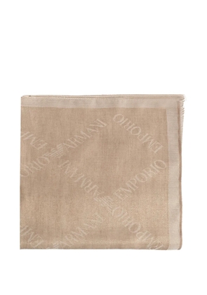 Emporio Armani logo scarf - Neutrals