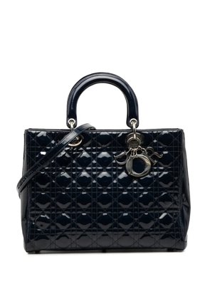 Christian Dior Pre-Owned 2011 Large Patent Cannage Lady Dior satchel - Blue