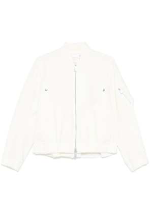 sacai Suiting Bonding bomber jacket - White