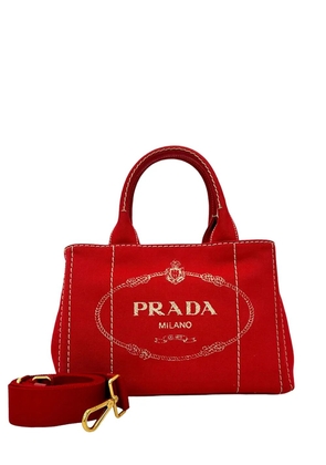 Prada Pre-Owned 2013-2025 Small Canvas Canapa Logo satchel - Red