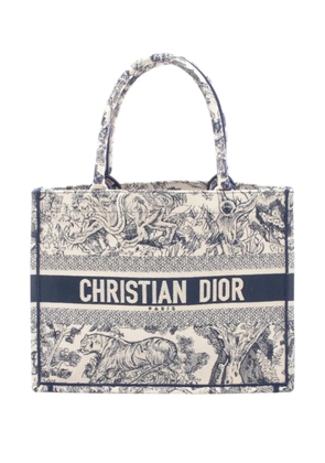 Christian Dior Pre-Owned 2022 Medium Toile de Jouy Embroidered Canvas Book tote bag - Blue