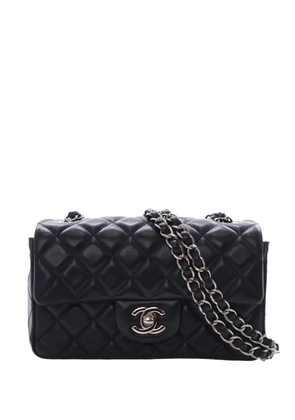CHANEL Pre-Owned 2017-2018 Mini Rectangular Classic Lambskin Single Flap crossbody bag - Black