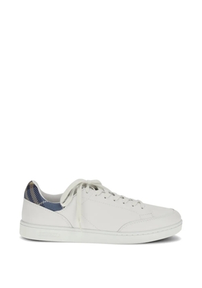 Burberry patterned leather sneakers - White