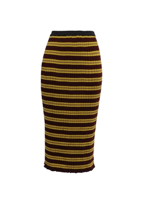 Marni Pre-Owned striped ribbed-knit midi skirt - Red