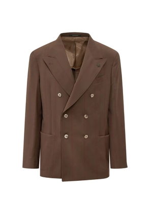 Gabriele Pasini double-breasted striped jacket - Brown