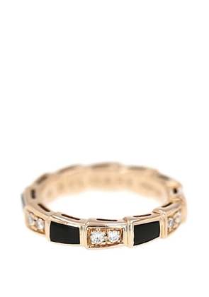Bvlgari Pre-Owned diamond onyx pink gold serpenti viper ring