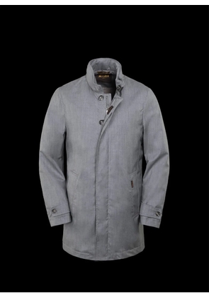 Moorer hooded buttoned wool coat - Grey