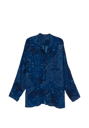 Yohji Yamamoto printed button-up jacket - Blue