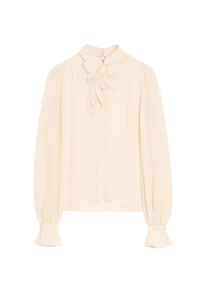 Valentino Garavani embroidered crepe de chine top - Neutrals