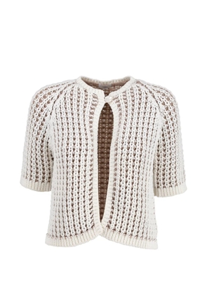 Malo knitted cardigan - White