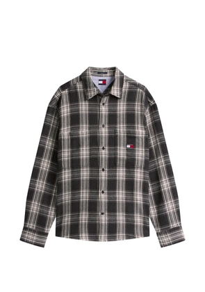 Tommy Jeans plaid chest-pocket overshirt - Black