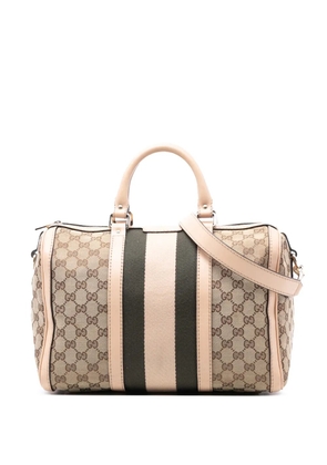 Gucci Pre-Owned 2016-2026 Medium GG Canvas Web Joy Boston Bag satchel - Brown