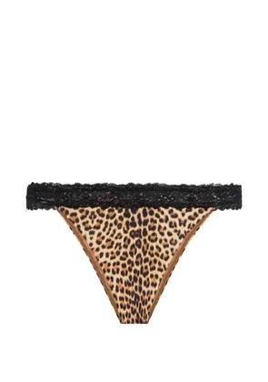 Roberto Cavalli leopard print lace swimwear - Neutrals