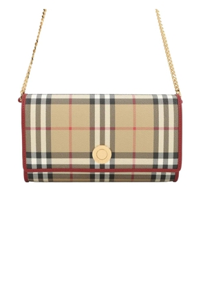 Burberry Pre-Owned 2000-2025 House Check Coated Canvas Wallet On Chain crossbody bag - Brown