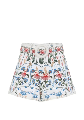 FARM Rio floral belted shorts - White