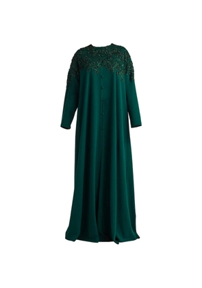 Tadashi Shoji floral appliqué button-up dress - Green