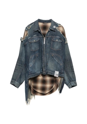 Maison MIHARA YASUHIRO check shirt layered jacket - Blue