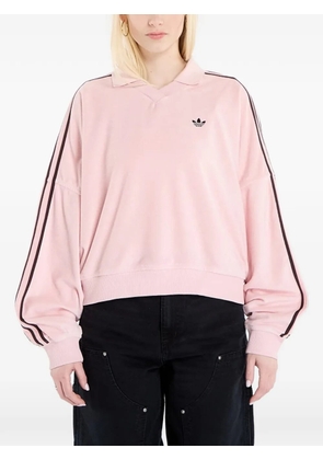 adidas stripe-detail V-neck sweater - Pink