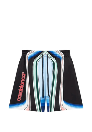 Casablanca graphic mountain silk shorts - Black