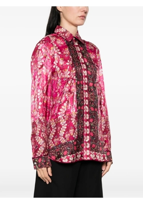 Pierre-Louis Mascia Aloe floral-print collared shirt - Pink