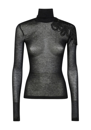 DONDUP Dolcevita embroidered-turtleneck T-shirt - Black