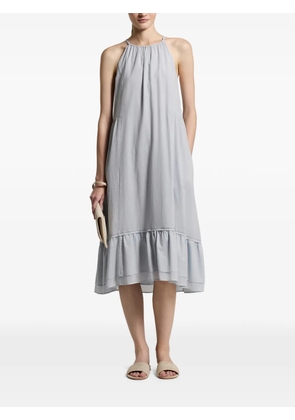 Peserico ruffled-hem halterneck midi dress - Blue