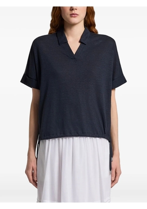 Peserico V-neck drawstring top - Blue
