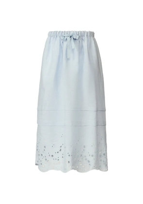 Fabiana Filippi eyelet drawstring midi skirt - Blue