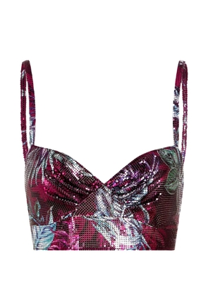 Rabanne palm-tree cropped top - Purple