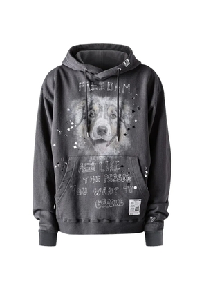 Maison MIHARA YASUHIRO dog-graphic hoodie - Grey