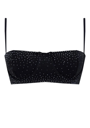 UNDERGOLD x Garcias Santa Unión rhinestone balconette top - Black
