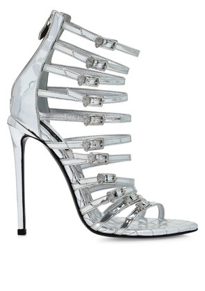Philipp Plein Mirror Plein Skull sandals - Silver