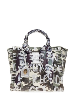 Kurt Geiger London camouflage lettering tote bag - Green