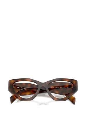 Prada Eyewear geometric-frame glasses - Brown