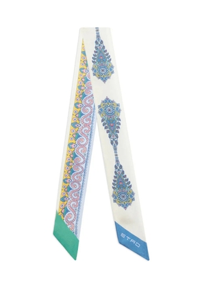 ETRO paisley-print silk scarf - White