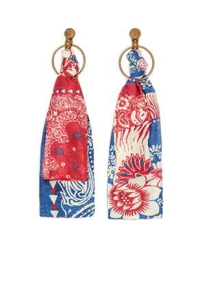Roberto Cavalli silk paisley-print earrings - Blue