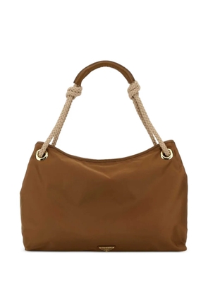 Prada triangle-logo tote bag - Brown