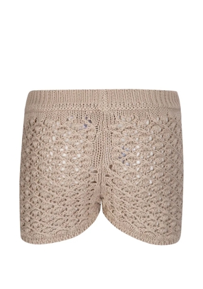 ELY ELY open knit shorts - Neutrals