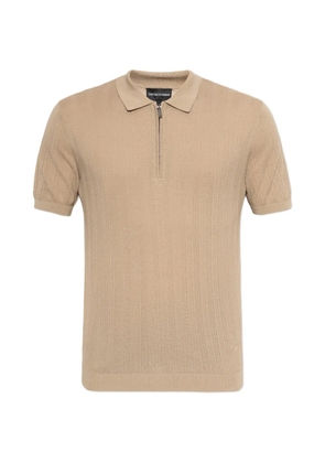 Emporio Armani zip polo shirt - Neutrals