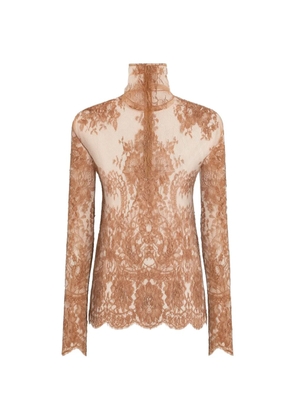 Dolce & Gabbana lace high-neck top - Brown