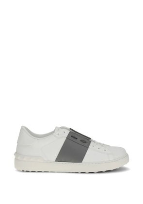 Valentino Garavani studded stripe leather sneakers - White
