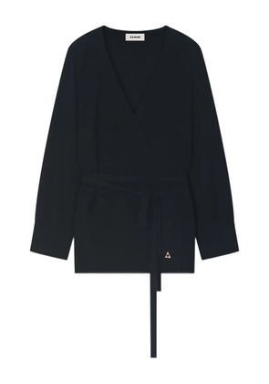 AERON Cloud V-neck belted sweater - Black