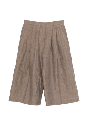 MARK KENLY DOMINO TAN Pennie pleated shorts - Brown