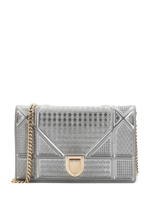 Christian Dior Pre-Owned Diorama Wallet on Chain Cannage Embossed Calfskin clutch bag - Silver