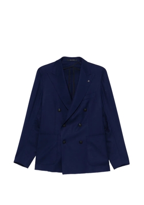 Tagliatore double-breasted patch-pockets blazer - Blue
