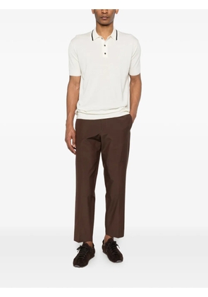 Greyed button-up polo shirt - Neutrals