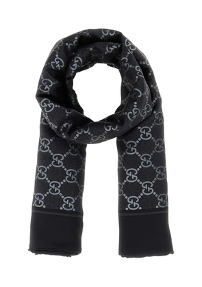 Gucci logo silk scarf - Black