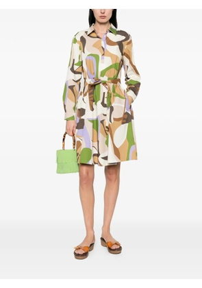 Marella tie-waist geometric-print midi dress - Neutrals