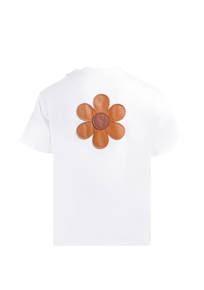 Maison hideout flower leather patch T-shirt - White