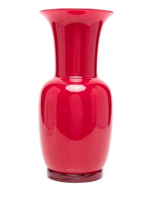 Venini Opalini blown glass vase - Red